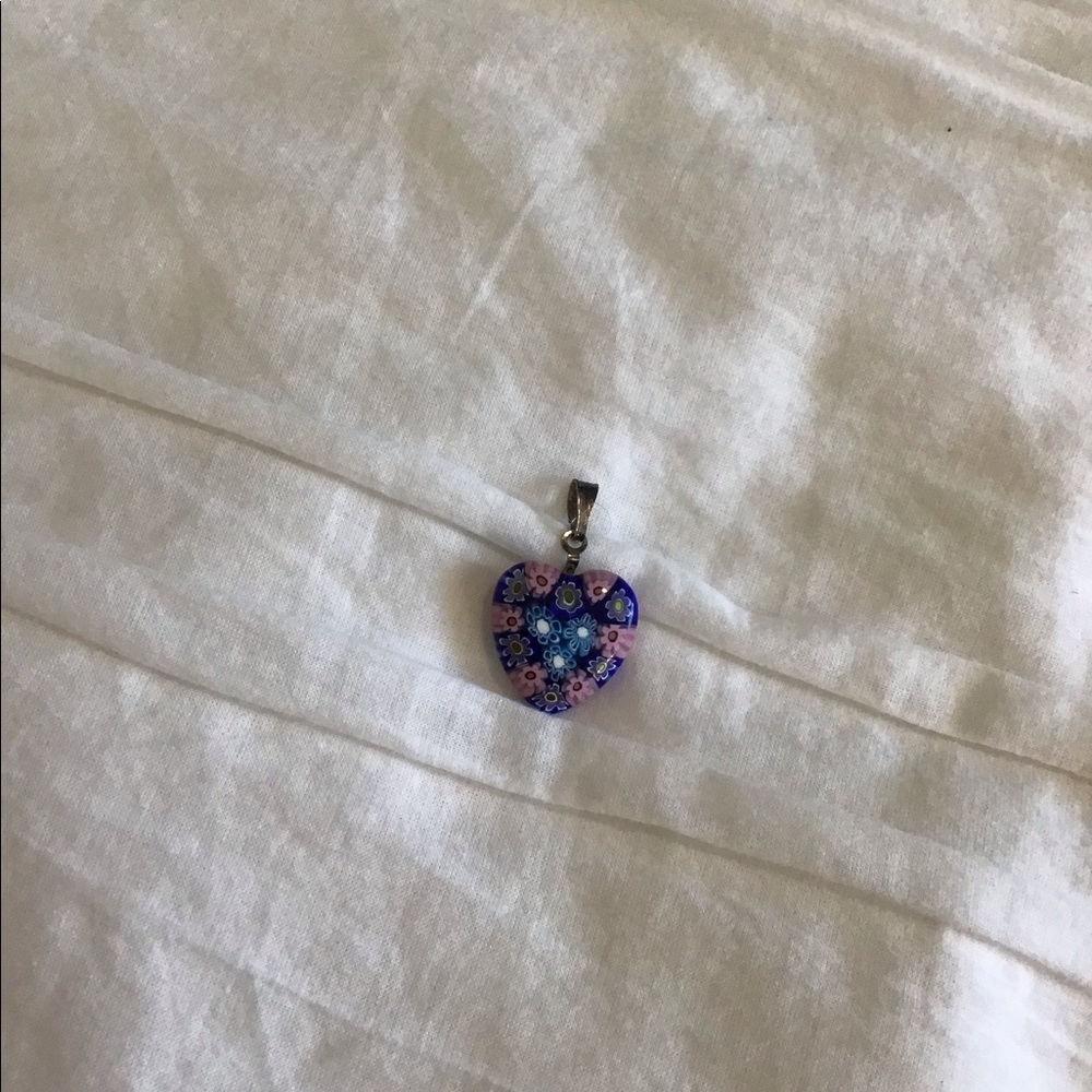 Italian glass with sterling silver clasp